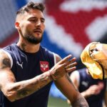 Slovenia PLAYERS execute several DRILLS during practice to PREPARE for Serbia in UEFA Euro