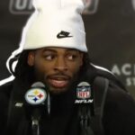 Beanie Bishop REACTS to his first career INT being against Aaron Rodgers in Steelers’ WIN vs. Jets