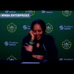 Natalie Nakase and Tiffany Hayes on Valkyries’ CELEBRITY ROW in their WIN vs. Storm