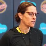 Natalie Nakase and Tiffany Hayes on Valkyries’ CELEBRITY ROW in their WIN vs. Storm