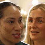 Siokapesi Palu and Layne Morgan REACT to Manchester’s warm WELCOME for Australia to the RWC