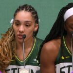 Janelle Salaun and Veronica Burton REACT to the Valkyries’ WIN at Sky