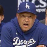 Jackson Chourio, Abner Uribe, Freddy Peralta & Pat Murphy PRIOR to Brewers vs. Dodgers
